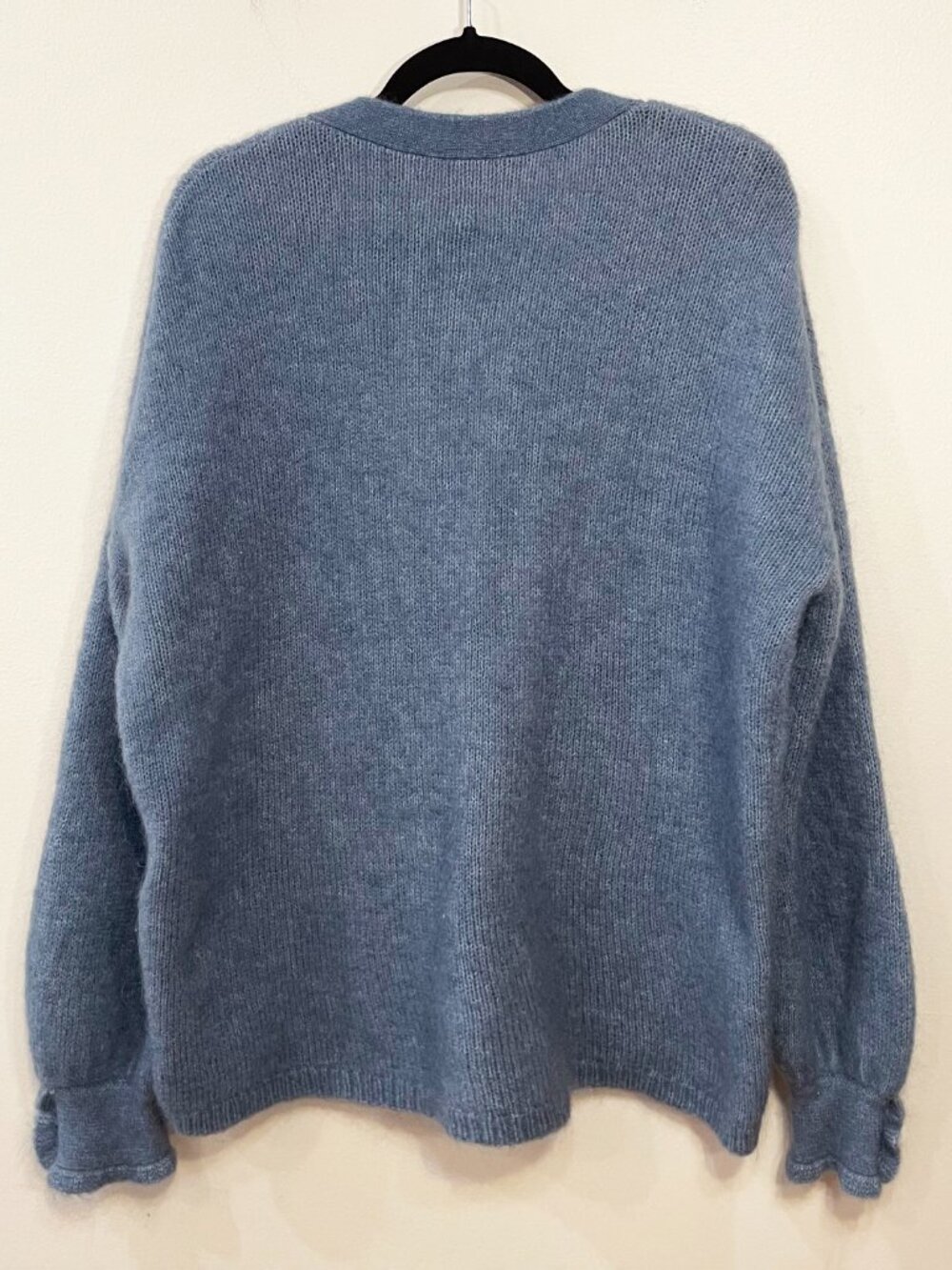 EUC Sezane Mia Mohair Wool Blend Oversized Cardigan Slate Blue Small - Picture 4 of 8